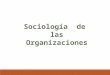 Sociologia de Las Organizaciones