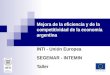 Mejora de la eficiencia y de la competitividad de la economía argentina INTI - Unión Europea SEGEMAR - INTEMIN Taller