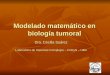 Modelado matemático en biología tumoral Dra. Cecilia Suárez Laboratorio de Sistemas Complejos – FCEyN – UBA