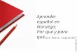 Aprender español en Noruega: Por qué y para qué José María Izquierdo p.j.m.izquierdo@ub.uio.no