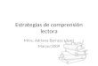 Estrategias de comprensión lectora Mtra. Adriana Barraza López Marzo/2009