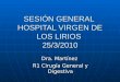SESIÓN GENERAL HOSPITAL VIRGEN DE LOS LIRIOS 25/3/2010 Dra. Martínez R1 Cirugía General y Digestiva