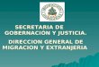 SECRETARIA DE GOBERNACIÓN Y JUSTICIA. DIRECCION GENERAL DE MIGRACION Y EXTRANJERIA