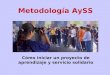 Cómo iniciar un proyecto de aprendizaje y servicio solidario Metodología AySS