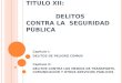 TITULO XII: DELITOS CONTRA LA SEGURIDAD PÚBLICA Capitulo I: DELITOS DE PELIGRO COMUN Capitulo II: DELITOS CONTRA LOS MEDIOS DE TRANSPORTE, COMUNICACIÓN