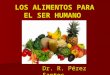 LOS ALIMENTOS PARA EL SER HUMANO Dr. R. Pérez Santos