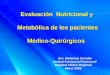 Evaluación Nutricional y Metabólica de los pacientes Médico-Quirúrgicos Dra. Hortensia Carvallo Unidad Asistencia Nutricional Hospital Clínico Regional