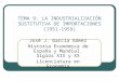 TEMA 9: LA INDUSTRIALIZACIÓN SUSTITUTIVA DE IMPORTACIONES (1951-1959) José J. García Gómez Historia Económica de España y Mundial. Siglos XIX y XX Licenciatura