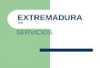 EXTREMADURA EN SERVICIOS. Extremadura, tierra de servicios La economía extremeña se asienta en las bases de un sector servicios muy fuerte que permite