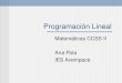Programación Lineal Matemáticas CCSS II Ana Pola IES Avempace