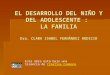 EL DESARROLLO DEL NIÑO Y DEL ADOLESCENTE : LA FAMILIA Dra. CLARA ISABEL FERNÁNDEZ RODICIO Esta obra está bajo una licencia de Creative Commons Creative