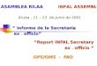 Aruba, 11 – 13 de Junio de 2001 ” Informe de la Secretaría ex – officio” “Report INFAL Secretary ex – officio ”. OPS/OMS - FAO ” Informe de la Secretaría