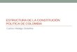 ESTRUCTURA DE LA CONSTITUCIÓN POLITICA DE COLOMBIA Carlos Hidalgo Bolaños