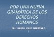 POR UNA NUEVA GRAMÁTICA DE LOS DERECHOS HUMANOS DR. MARIO CRUZ MARTÍNEZ 1 1