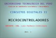 MICROCONTROLADORES UNIVERSIDAD TECNOLÓGICA DEL PERÚ FACULTAD DE INGENIERÍA ELECTRÓNICA Y MECATRÓNICA CIRCUITOS DIGITALES II DOCENTE: ING. Luis Pacheco
