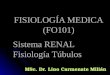 FISIOLOGÍA MEDICA (FO101) Sistema RENAL Fisiología Túbulos MSc. Dr. Lino Carmenate Milián
