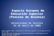Espacio Europeo de Educación Superior (Proceso de Bolonia) Universidad de Sevilla 24 de abril de 2009 Pedro González López, Responsable de Educación Superior