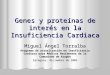 Genes y proteínas de interés en la Insuficiencia Cardiaca Miguel Ángel Torralba Programa de actualización en Insuficiencia Cardiaca para Médicos Residentes