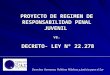PROYECTO DE REGIMEN DE RESPONSABILIDAD PENAL JUVENIL vs. DECRETO- LEY Nº 22.278 Derechos Humanos, Políticas Públicas y Justicia para el Sur
