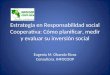 Estrategia en Responsabilidad social Cooperativa: Cómo planificar, medir y evaluar su inversión social Eugenia M. Obando Rivas Consultora. INFOCOOP