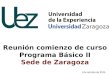 Reunión comienzo de curso Programa Básico II Sede de Zaragoza 1 de octubre de 2014