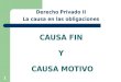 CAUSA FIN Y CAUSA MOTIVO Derecho Privado II La causa en las obligaciones 1