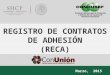 Marzo, 2015 REGISTRO DE CONTRATOS DE ADHESIÓN (RECA)