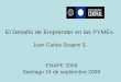 El Desafío de Emprender en las PYMEs. Juan Carlos Scapini S. ENAPE 2009 Santiago 24 de septiembre 2009