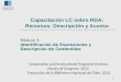 1 Capacitación LC sobre RDA: Recursos: Descripción y Acceso Módulo 3: Identificación de Expresiones y Descripción de Contenidos Cooperative and Instructional