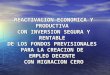 REACTIVACION ECONOMICA Y PRODUCTIVA CON INVERSION SEGURA Y RENTABLE DE LOS FONDOS PREVISIONALES PARA LA CREACION DE EMPLEO DECENTE CON MIGRACION CERO