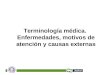 Terminología médica. Enfermedades y causas externas CIE CIF 1 Terminología médica. Enfermedades, motivos de atención y causas externas