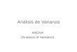 Análisis de Varianza ANOVA (Analysis of Variation)