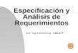 Especificación y Análisis de Requerimientos Dra. Ingrid Kirschning UDLA-P