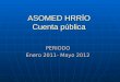 ASOMED HRRÍO Cuenta pública PERIODO Enero 2011- Mayo 2012