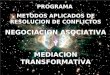 PROGRAMA METODOS APLICADOS DE RESOLUCION DE CONFLICTOS NEGOCIACION ASOCIATIVA Y MEDIACION TRANSFORMATIVA