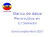 Banco de datos Feminicidios en El Salvador Enero-septiembre-2007