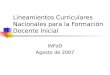 Lineamientos Curriculares Nacionales para la Formación Docente Inicial INFoD Agosto de 2007