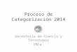Proceso de Categorización 2014 Secretaría de Ciencia y Tecnología UNCa