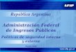 República Argentina Administración Federal de Ingresos Públicos Políticas de seguridad interna y externa Marzo 2006