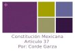 + Constitución Mexicana Articulo 37 Por: Corde Garza
