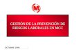 OCTUBRE 1996 GESTIÓN DE LA PREVENCIÓN DE RIESGOS LABORALES EN MCC