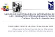NÚCLEO DE INVESTIGACIÓN EN INTEGRACIÓN DE LOS MIGRANTES INTERNACIONALES FACSO Profesor Camilo Arriagada Luco FORO PANEL FACSO U. de Chile, 30 de Julio