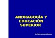 ANDRAGOGÍA Y EDUCACIÓN SUPERIOR Lic. Pedro Echeverría Sánchez