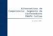 23 enero 2007 Alternativas de Competencia: Segmento de Contenedores ENAPU Callao