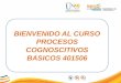 BIENVENIDO AL CURSO PROCESOS COGNOSCITIVOS BASICOS 401506