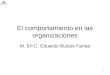 1 El comportamiento en las organizaciones M. En C. Eduardo Bustos Farías