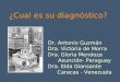 ¿Cual es su diagnóstico? Dr. Antonio Guzmán Dra. Victoria de Morra Dra. Gloria Mendoza Asunción- Paraguay Dra. Elda Giansante Caracas - Venezuela