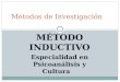 MÉTODO INDUCTIVO Especialidad en Psicoanálisis y Cultura Métodos de Investigación