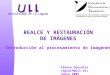 REALCE Y RESTAURACIÓN DE IMÁGENES Introducción al procesamiento de imágenes Universidad de La Laguna Albano González (aglezf@ull.es) Junio 2003