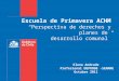 Escuela de Primavera ACHM “Perspectiva de derechos y planes de desarrollo comunal” Elena Andrade Profesional DEPRODE -SENAME Octubre 2011